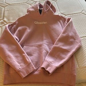 Glossier pink hoodie